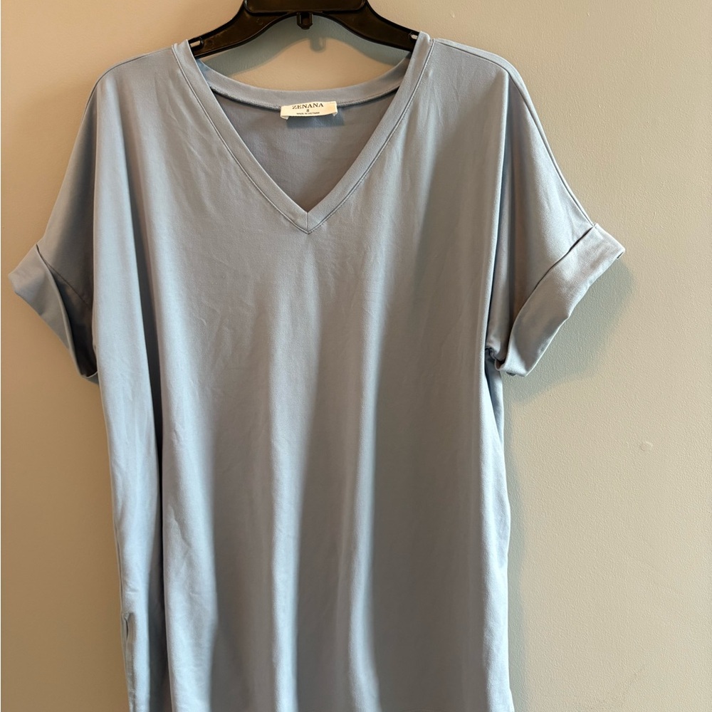 Light blue  V-Neck T-Shirt